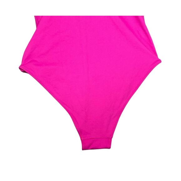 ZARA Pink Ruffled One Shoulder Bathing Suit Bodysuit Designer Inspired Size M - Picture 7 of 10
